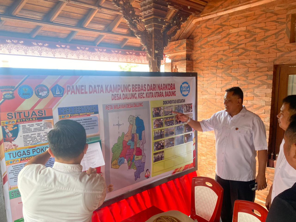 Penerimaan Tim Supervisi Polda Bali terkait Pembentukan Kampung Bebas dari NARKOBA di Desa Dalung